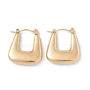 304 Stainless Steel Trapezoid Thick Hoop Earrings for Women, Golden, 22x19.5x3.7mm, Pin: 0.7mm(EJEW-B018-07G)