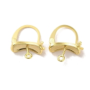 Brass Hoop Earring Findings, Real 24K Gold Plated, 18x13x2mm, Hole: 1.2mm, Pin: 0.8mm(FIND-Z039-24G)