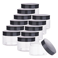 PET Plastic Bead Containers, with Lid, Column, Black, 7x5.1cm, Capacity: 120ml(4.06 fl. oz)(CON-WH0063-01A-120ml)