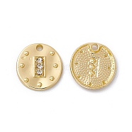 Alloy Pendants, with Crystal Rhinestone, Flat Round with Rectangle, Light Gold, 21x19.5x3mm, Hole: 3mm(FIND-B013-34LG)