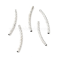 Rack Plating Brass Curved Tube Beads, Cadmium Free & Lead Free, Long-Lasting Plated, Platinum, 24.5x2mm, Hole: 1.2mm(KK-WH0061-02D-P)