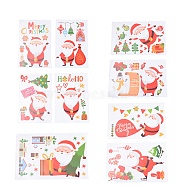 Christmas Theme, PVC Plastic Wall Stickers, for Home Living Room Bedroom Decoration, Santa Claus/Father Christmas, Mixed Color, 300x200x0.3mm and 200x300x0.3mm, 9 sheets/set(AJEW-SZC0002-01)