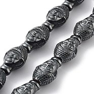 Synthetic Non-Magnetic Hematite Beads Strands, Buddha Head, 14.5x9.5x8mm, Hole: 1.2mm, about 28pcs/strand, 15.87 inch(40.3cm)(G-H303-B05)