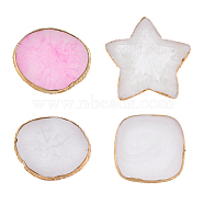 4Pcs 4 Style Resin Imitation Agate Color Palette, Makeup Cosmetic Nail Art Tool, Star & Oval & Square, Mixed Patterns, 8.2~10x8.7~10x0.7~0.9cm, 1pc/style(MRMJ-NB0001-19)