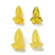 Natural Korean Jade Pendants, Flower, 16~20x8~12mm, Hole: 1~1.2mm(G-K383-01A)