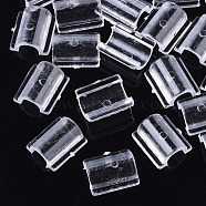 Transparent AS Plastic Base Buckle Hair Findings, for Hair Tie Accessories Making, Clear, 13.5x11.5x4.5mm; about 2000pcs/bag(FIND-T064-005B)