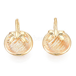 Brass Half Round Cuff Earrings with Bowknot for Women, Cadmium Free & Nickel Free & Lead Free, Real 18K Gold Plated, 14x10x6mm(KK-N216-351)