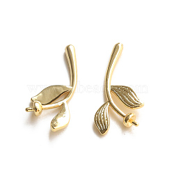Brass Leaf Head Pins, for Baroque Pearl Making, Golden, 20x11mm(BAPE-PW0002-15C-01)