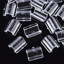 Transparent AS Plastic Base Buckle Hair Findings, for Hair Tie Accessories Making, Clear, 13.5x11.5x4.5mm, about 2000pcs/bag(FIND-T064-005B)