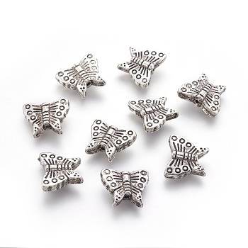 CCB Plastic Beads, Butterfly, Antique Silver, 13x15x5mm, Hole: 1.5mm