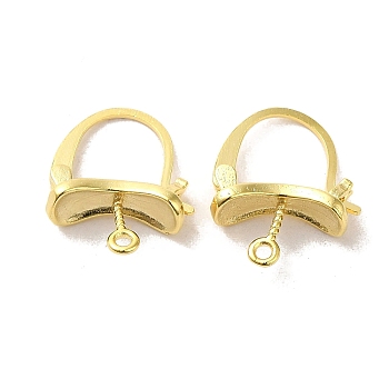Brass Hoop Earring Findings, Real 24K Gold Plated, 18x13x2mm, Hole: 1.2mm, Pin: 0.8mm