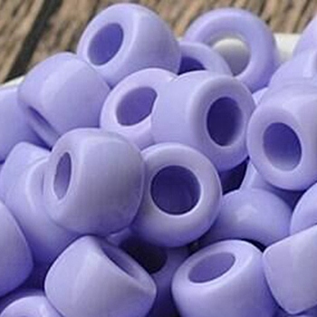 Opaque Acrylic Beads, Large Hole Beads, DIY Accessories for Children, Barrel, Lilac, 8.5x6mm, Hole: 4mm, 3434pcs/850g