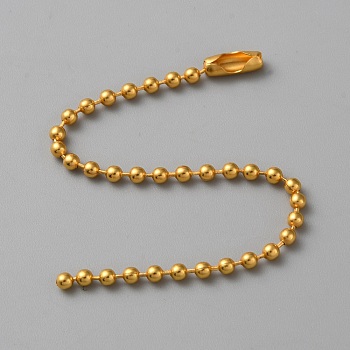 Iron Tag Chains, with Ball Chain Connectors, Golden, 20x0.24cm