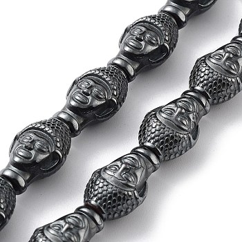 Synthetic Non-Magnetic Hematite Beads Strands, Buddha Head, 14.5x9.5x8mm, Hole: 1.2mm, about 28pcs/strand, 15.87 inch(40.3cm)