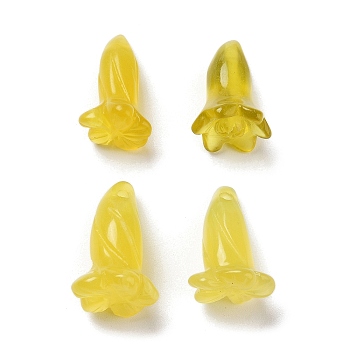 Natural Korean Jade Pendants, Flower, 16~20x8~12mm, Hole: 1~1.2mm