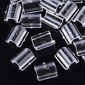 Transparent AS Plastic Base Buckle Hair Findings, for Hair Tie Accessories Making, Clear, 13.5x11.5x4.5mm, about 2000pcs/bag
