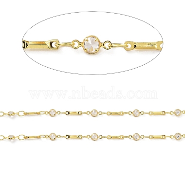 Real 18K Gold Plated Brass Flat Round & Bar Link Chains(CHC-C001-08G)-2