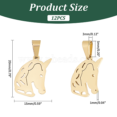 unicraftale 12pcs304ステンレススチールペンダント(STAS-UN0055-60)-3