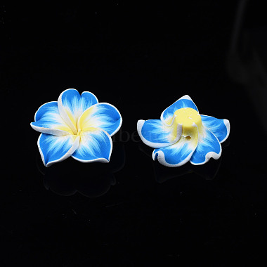 Handmade Polymer Clay 3D Flower Plumeria Beads(CLAY-Q192-30mm-05)-3