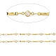 Real 18K Gold Plated Brass Flat Round & Bar Link Chains(CHC-C001-08G)-2