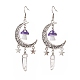 Alloy Moon with Star Chandelier Earrings(EJEW-JE05224)-3