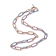 304 Stainless Steel Textured Paperclip Chains Necklace for Women(NJEW-P263-02M)-1