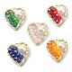 5pcs 5 pendentifs en perles de verre et de coquillages naturels de couleur(PALLOY-TA00076)-1