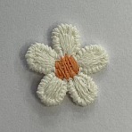 Two Tone Polyester Knitted Ornament Accessories, for DIY Sewing Crafts, Flower, White, 15x15x2mm(DIY-WH0308-417D)