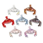 Transparent UV Plating Acrylic Beads, Iridescent, Pliers, Mixed Color, 33x40x8.5mm, Hole: 2.5mm(X-OACR-H022-07)