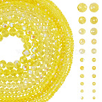 11 Strands 11 Styles Electroplate Glass Beads Strands, Half Rainbow Plated, Faceted, Yellow, 2.9~3.3mm(EGLA-TA0003-04)