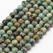 Natural African Turquoise(Jasper) Beads Strands, Round, 3mm, Hole: 0.5mm, about 125pcs/strand(G-N0188-02-3mm)
