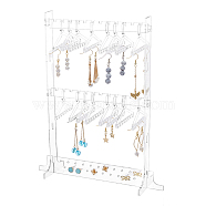 Transparent Acrylic Earring Hanging Display Stands, Clothes Hanger Shaped Earring Organizer Holder with 16Pcs Hangers, Clear, Finish Product: 15x5.88x25cm, 1 set/box(EDIS-FH0001-06)