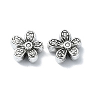 Tibetan Style Alloy Beads, Flower, Antique Silver, 12x13x5.5mm, Hole: 1.5mm, about 201pcs/500g(TIBEB-F065-01AS-01)