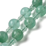 Natural Green Fluorite 3-Hole Guru Bead Strands, for Buddhist Jewelry Making, T-Drilled Beads, 260x16mm, Hole: 2mm(G-K149-54)