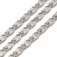 304 Stainless Steel Lumachina Chains, Unwelded, with Spool, Stainless Steel Color, 8.5x4x1mm(CHS-C013-02B-P)