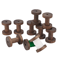 Wood Bobbins, Thread Cord Bobbin for Sewing, Coffee, 60x42~45mm, Hole: 9mm(FIND-WH0110-858)