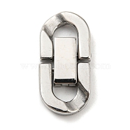 304 Stainless Steel Fold Over Clasps, Stainless Steel Color, 23x11x3mm, Hole: 4x5mm(STAS-D026-01A-P)