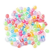 Plastic Beads, AB Color Plated Column, Mixed Color, 8.5x6mm, Hole: 3.7mm, about 1800pcs/500g(KY-C013-07)