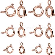 PVD Vacuum Plating 304 Stainless Steel Smooth Surface Spring Ring Clasps, Rose Gold, 5~7.7x1.3~1.8mm, Hole: 1.4~1.8mm, 4pcs/size, 12pcs/box(STAS-UN0010-37RG)