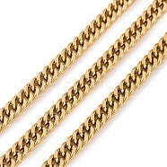 Ion Plating(IP) 304 Stainless Steel Cuban Link Chains, Chunk Curb Chains, with Spool, Golden, 5x4x0.8mm, about 65.61 Feet(20m)/roll(STAS-N0013-21G)