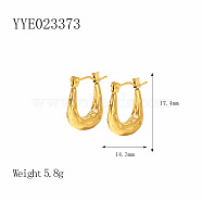 French Vintage Stainless Steel Stud Earrings, Real 18K Gold Plated, 17.4x14.3mm(YQ8592-10)