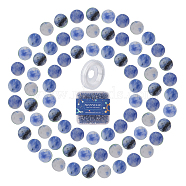 SUNNYCLUE DIY Stretch Bracelets Making Kits, include Natural Blue Spot Jasper Round Beads, Elastic Crystal Thread, Beads: 4~4.5mm, Hole: 0.8~1mm, 400pcs/box(DIY-SC0012-72H)