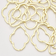 Alloy Open Back Bezel Pendants, For DIY UV Resin, Epoxy Resin, Pressed Flower Jewelry, Light Gold, 48x37x1.5mm, Hole: 1.5mm(X-PALLOY-S121-192)