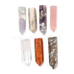 Single Terminated Pointed Natural Gemstone Display Decoration, Healing Stone Wands, for Reiki Chakra Meditation Therapy Decos, Bullet Shape, 50~56x13~15x12~15mm(G-F715-115)
