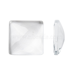 Transparent Glass Square Cabochons, Clear, 15x15x5mm(GGLA-S022-15mm)
