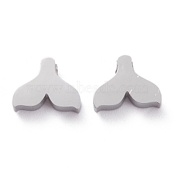 304 Stainless Steel Charms, Whale Tail Shape, Stainless Steel Color, 8.2x10.4x3mm, Hole: 1.8mm(STAS-O139-05P)