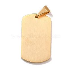 Vacuum Plating 304 Stainless Steel Pendants, Stamping Blank Tag, Rectangle, Golden, 34.5x19.5x2mm, Hole: 8x4mm(STAS-D179-08G)