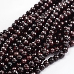 Natural Garnet Round Bead Strands, 3~4mm, Hole: 1mm, about 98pcs/strand, 15.35 inch(G-L362-18)