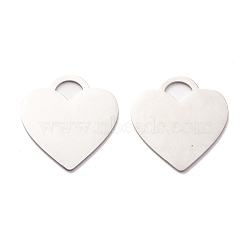 304 Stainless Steel Pendants, Heart, Stainless Steel Color, 26x25x1mm, Hole: 5x7mm(STAS-A057-05P)