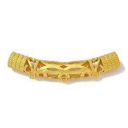 Brass Curved Tube Beads, Long-Lasting Plated, Lead Free & Cadmium Free, Column, Golden, 42.5x10x6mm, Hole: 4mm(KK-Q019-02G)